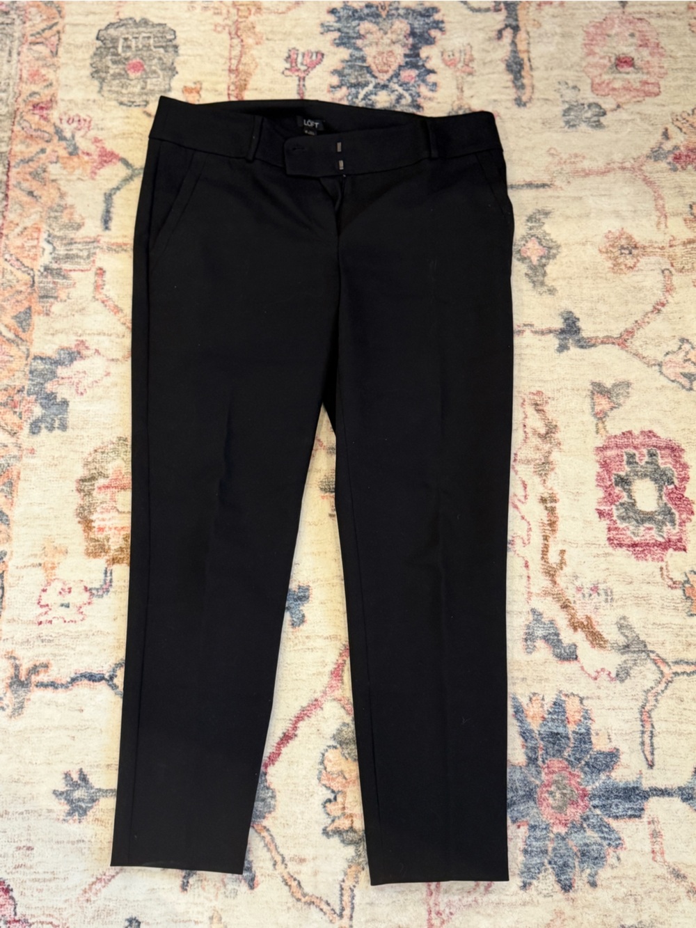 LOFT Black Tailored Skirt with Decorative Tabs